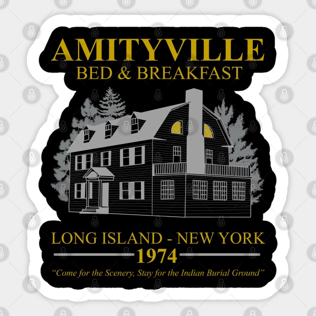 Amityville Bed and Breakfast Sticker by Meta Cortex